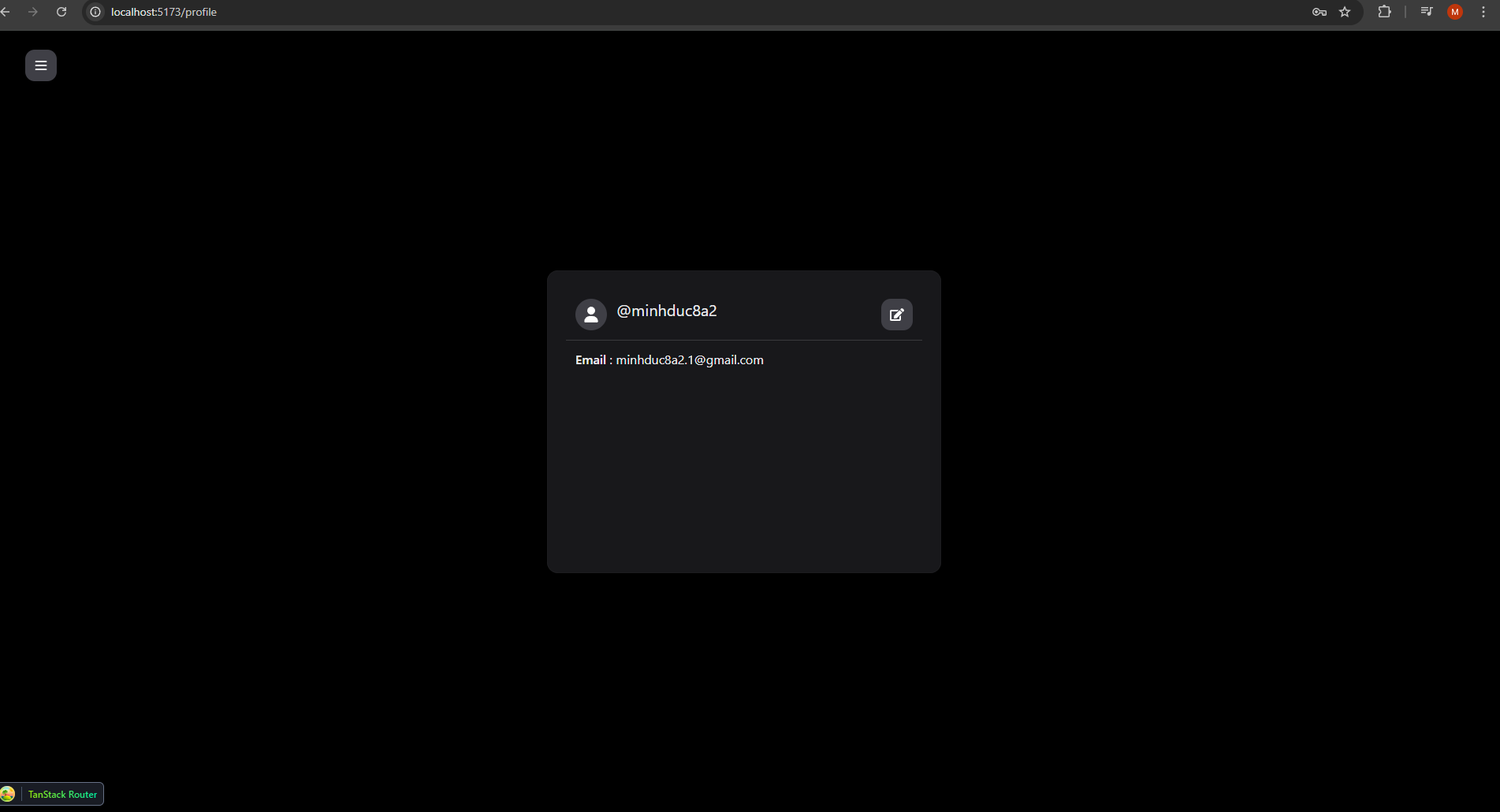 login page screenshot