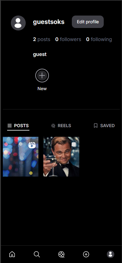 Mobile profile screenshot
